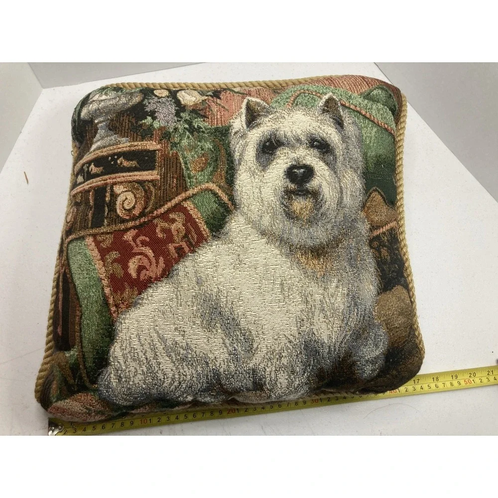 Vtg NY Artist Elaine Vollherbst Pampered‎ Westie Dog Terrier Pillow Lafrance 17